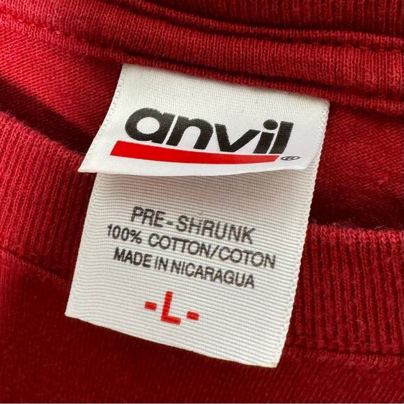 ANVIL / red Nashville short sleeve crewneck souvenir travel tee / L - Picture 4 of 6